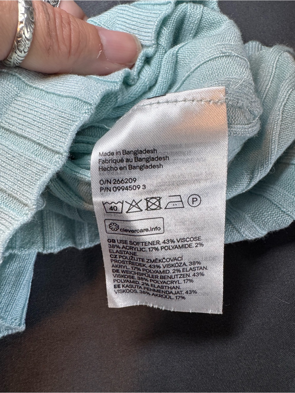 Divided Light Blue  Ribbed Tank Top - Picture 4 of 4